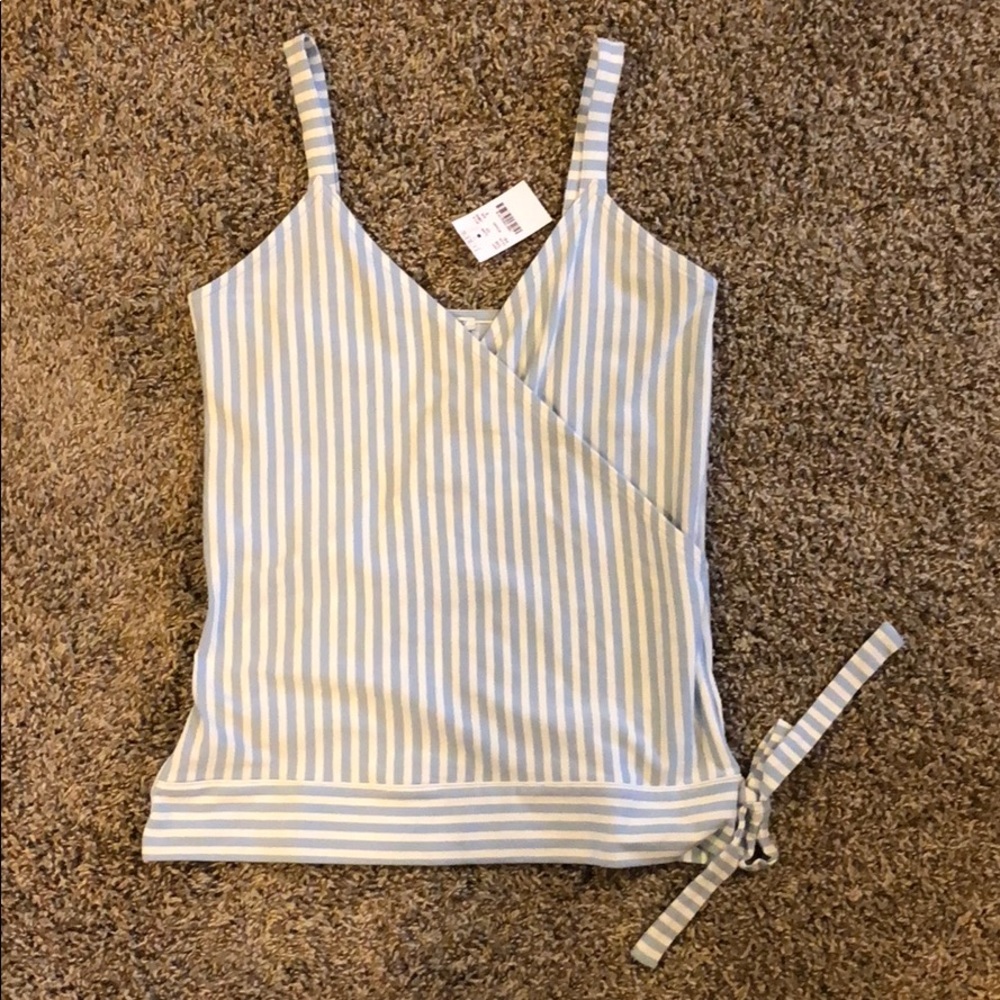 Blue and white striped J.Crew tank top NWT